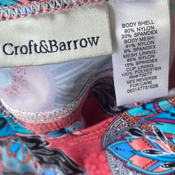 Croft & Barrow Floral Swim Tankini. Size 6 - Picture 3 of 8